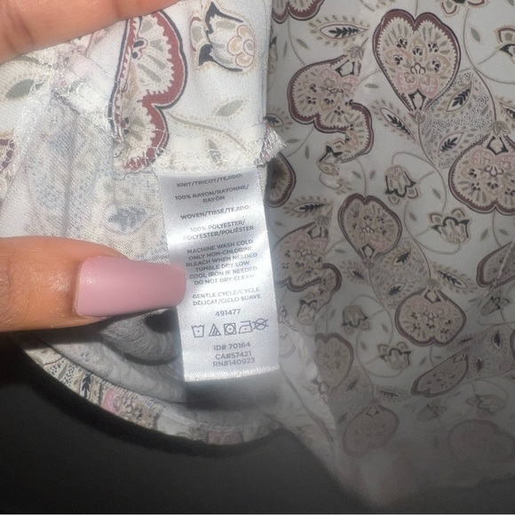 Loft Cream Paisley Long Sleeve Blouse - Picture 6 of 6